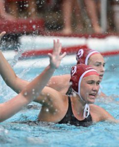 Aria Fischer leading the Cardinal defence. Photo: Stanford Athletics.